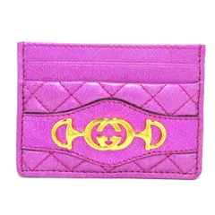 GUCCI(グッチ) カードケース美品 ズゥミ 536354 ピンク×ゴールド ...