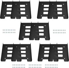 LISPHOS HDD SSD 케이스 2.5 3.5 변환 마운터 2.5인치 3.5인치 3.5인치 베이 2.5인치 HDD HDD 케이스 10개(블랙 x10)