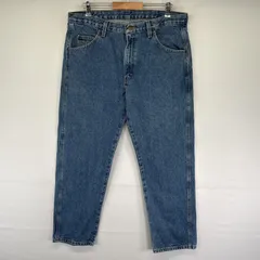古着 ラングラー Wrangler デニムパンツ テーパード 5ポケット ジップ ジーンズ ジーパン 長ズボン 色落ち w36 L29  ブルー メンズ