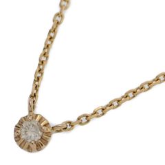 0.03ct/agete アガット 4月誕生石 1P・ワンポイント ダイヤモンドネックレス・ペンダント/K18YG/750-1.5g/イエローゴールド【♀】【S】【レディース】★■583425【中古】