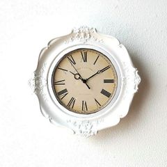 壁掛け時計 時計 おしゃれ かわいい 壁掛時計 レトロ 掛け時計 エレガント ヨーロピアン アンティーク クラシックな掛時計 ホワイト
