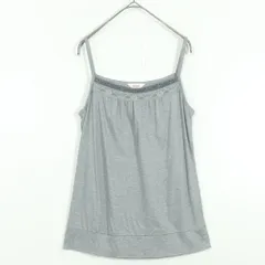 ピンクハウス★レース付きキャミソール ノースリーブカットソー サイズM ライトグレー系 無地 z13099