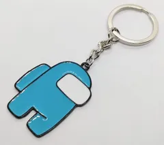 アモングアス　AMONGUS　キーリング　キーホルダー　水色　人狼　アメリカン雑貨