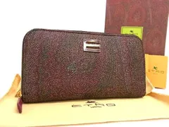 ■新品■未使用■ ETRO エトロ PVC ペイズリー柄 ラウンドファスナー 長財布 ウォレット レディース ブラウン系 AZ2931 のサムネイル