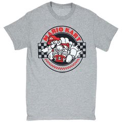 ＊新品＊ニンテンドー　任天堂　Nintendo マリオ  トップス  Tシャツ   Lサイズ    マリオカート    グレー   ゆったりサイズ   大きいサイズ  メンズ    キャラクター   イラスト入りTシャツ　フォロー割　 B232