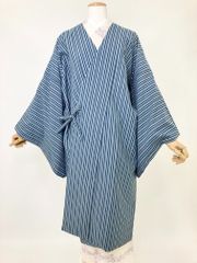 道中着【新品】袷 対応身長:165cm前後 緑色/青色 替わり縞 109-0012
