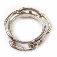 極美品◎HERMES エルメス ルカデ シェーヌダンクル スカーフリング メタル シルバー 箱付き レディース