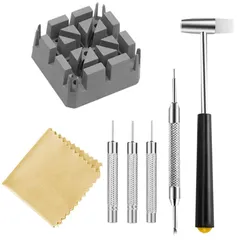 サムコス 腕時計バンド調整 ベルト 交換/修理 工具 サイズ調整 バネ外し メンテナンス専用 時計用 清掃用品 時計修理ツール 収納便利 (7点セット)のサムネイル