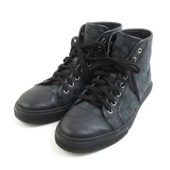 GUCCI グッチ　GGスプリーム　ハイカット　スニーカー　7G PVC 美品】グッチ GGスプリーム ハイカットスニーカー PVC レザー メンズ
