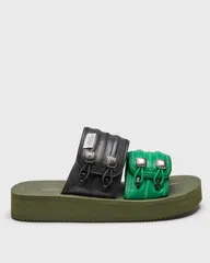 【TOGA×SUICOKE】メタルスタッズ付きサンダル（カーキ24.5cm）美品 TOGA×SUICOKE】メタルスタッズ付きサンダル（カーキ24.5cm）美品