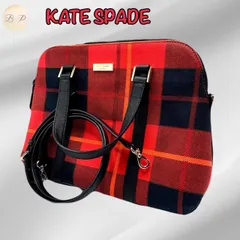 【美品】ケイトスペード　kate spade　2wayバッグ　ショルダーバッグ　ハンドバッグ　赤　黒　チェック柄　レディース