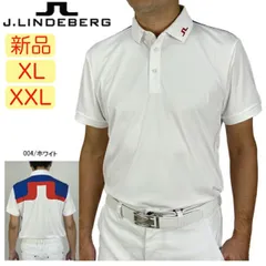 【新品・未使用】ホワイトXL・XXLサイズ J.リンドバーグ  半袖ポロシャツ  071-28442 メンズ バックブリッジ カラーブロック 半袖シャツ 大きいサイズ 吸水速乾 ストレッチ ゴルフウェア J.LINDBERG