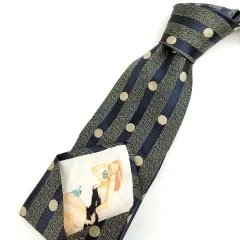 【 DOLCE&GABBANA 】B 3 A-1 ドルチェ＆ガッバーナ ドット / ストライプ柄 裏地 ピンナップガール シルク 100％ 長さ 137.5cm フォーマル 紳士 メンズ 服飾小物