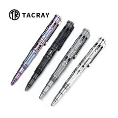 TACRAY タックレイ チタン合金製 ボールペン チタニウム 軽量 金属 丈夫 携帯 ブランド メンズ 男性 ギフト プレゼント おしゃれ 文房具 筆記用具 筆記具 タクティカルペン グレー ブラック シルバー パープルブルー