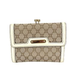 未使用✨　CELINE 白マカダム　がま口　折り財布　財布　レザー CELINE セリーヌ マカダム がま口 三つ折り財布 PVC レザー - メルカリ