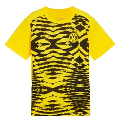 プーマ PUMA  BVB キッズ ドルトムント 2024-25 プレマッチ 半袖 シャツ  ジュニア サッカー レプリカウェア  24SS(777603)、(01)イエロー