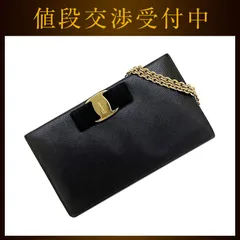 サルヴァトーレ フェラガモ チェーン ショルダー ウォレット ブラック