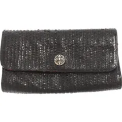CHROME HEARTS (クロムハーツ) JUDY/ジュディ クロスボタンノベルティレザーウォレット財布 ブラウン/ピンクのサムネイル