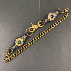 83.CALEE Leather Studs Gold Wallet Chain キャリー ウォレット