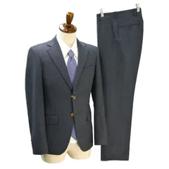 ONLY オンリー REDA 2パンツ 2つボタン シングルスーツ Y7 L ダークグレー 暗灰色 ストライプ ノータック 本切羽 秋冬 5NH041 【送料無料】【中古】【メンズビジネス】202508