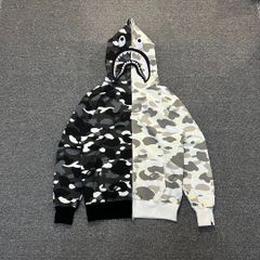 A BATHING APE アベイシングエイプ 長袖 Sharkシャークパーカー 男女兼用 グレー