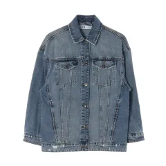 S ZARA(ザラ) ウォッシング ダメージ デニムジャケット オーバーサイズ