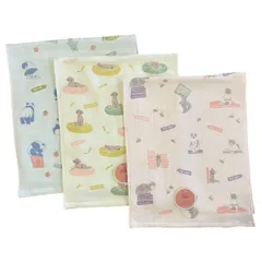 フェイスタオル 3枚セット ほわほわペッツ ガーゼタオル 無撚糸 綿100％ アニマル かわいい やわらか Teku Teku