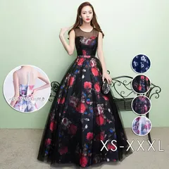 パーティードレス longdress ロングドレス 花柄 ワンピース パーティドレス ノースリーブ ウェディングドレス ウエディング ドレス 二次 hyxz48
