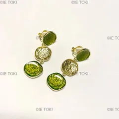 穴のない女性のためのピアスなしのイヤリング ヴィンテージ 緑 不規則な幾何学的な形のクリップ 気質 長い正方形のクリップ 穴なし