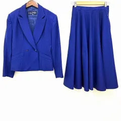 #wnc ティエリーミュグレー Thierry Mugler スカートスーツ 7 青 セットアップ ツーピース 小さいサイズ レディース [940153]