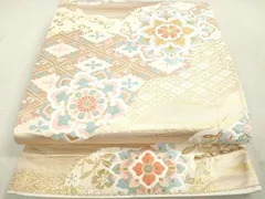 平和屋着物◎六通柄袋帯　唐織　道長正倉院花文　金糸　逸品　DAAH9583tw