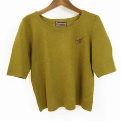 #s サイトウトヨコ 斉藤都世子 ニット セーター カットソー カーキ 半袖 刺繍 ワンポイント レディース 925094 k01のサムネイル