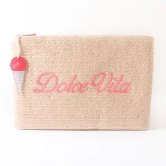 MWF25069 未使用 Dior Beauty ディオール ビューティー ポーチ 非売品 ノベルティ ベージュ×ピンク Dolce Vita  織りポーチ ドルチェヴィータ 小物入れ 化粧ポーチ