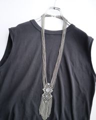 vintage silver color rugged necklace y2k シルバーカラー チャンキー ジャラジャラ チェーン ロング ネックレス Y2K