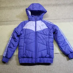 adidas（アディダス）中綿ジャケット フード付き 切替デザイン パープル系 サイズ：140 u6940i