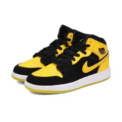 NIKE AIR JORDAN 1 MID SE GS BLACK/WHITE/VARSITY MAIZE 24.0cm