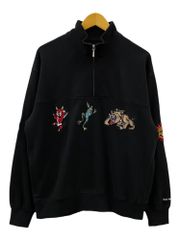HUF (ハフ) BLEDSOE QUARTER ZIP FLEECE コットン スウェット 刺繍 クォータージップ FL00235 M ブラック メンズ/078