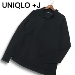 UNIQLO +J ユニクロ × ジルサンダー 秋冬 ウール★ メリノブレンド ニット 長袖 ポロシャツ Sz.L メンズ 黒
