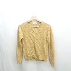 ◇ ⊇ arnold parmer アーノルドパーマー ワンポイント刺繍 長袖 カーディガン サイズ2 イエロー系 レディース E  【1501230021753】