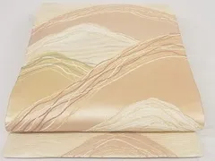 平和屋着物■夏物　六通柄袋帯　重ね山文　金銀糸　正絹　逸品　A-ms1373