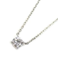 4℃ ヨンドシー Pt850プラチナ 一粒ダイヤ ネックレス 111823125008 ダイヤモンド0.331ct 2.6g ～45cm レディース 中古