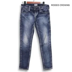Rodeo Crowns ロデオクラウンズ 通年 USED加工♪ ストレッチ スキニー デニム パンツ ジーンズ Sz.24　レディース 日本製