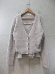 earth music&ecology アースミュージック&エコロジー アンサンブルニット 2点セット ラメフェザーカーディガン ノースリーブ ニット 長袖 無地 ピンク系 Fサイズ