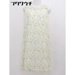 ◇ ◎ ●美品● nano universe タグ付 花柄 ノースリーブ 膝下丈 ワンピース サイズ38 イエロー マルチ レディース  【1109030014724】