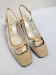 銀座かねまつ　シアー　バックベルト　パンプス