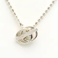 【楠本質店/元住吉】グッチ　シルバー925　インターロッキングG ネックレス　ボールチェーン【中古】