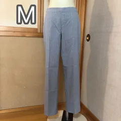ユニクロ　UNIQLO レディース　アンクルパンツ　スマートパンツ　グレー　ストライプ　中古　Mサイズ　ウエストゴム