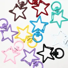 キーホルダー パーツ 星 スター 20個 カラフル ナスカン 金具 ハンドメイド 手芸 BD3053
