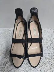 イタリア ニナリッチ ハイヒール バンディング リボン 靴 38