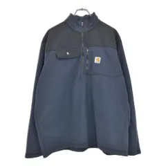 Carhartt カーハート ハーフジップ フリースジャケット ネイビー(メンズ XL)中古 古着 U4451